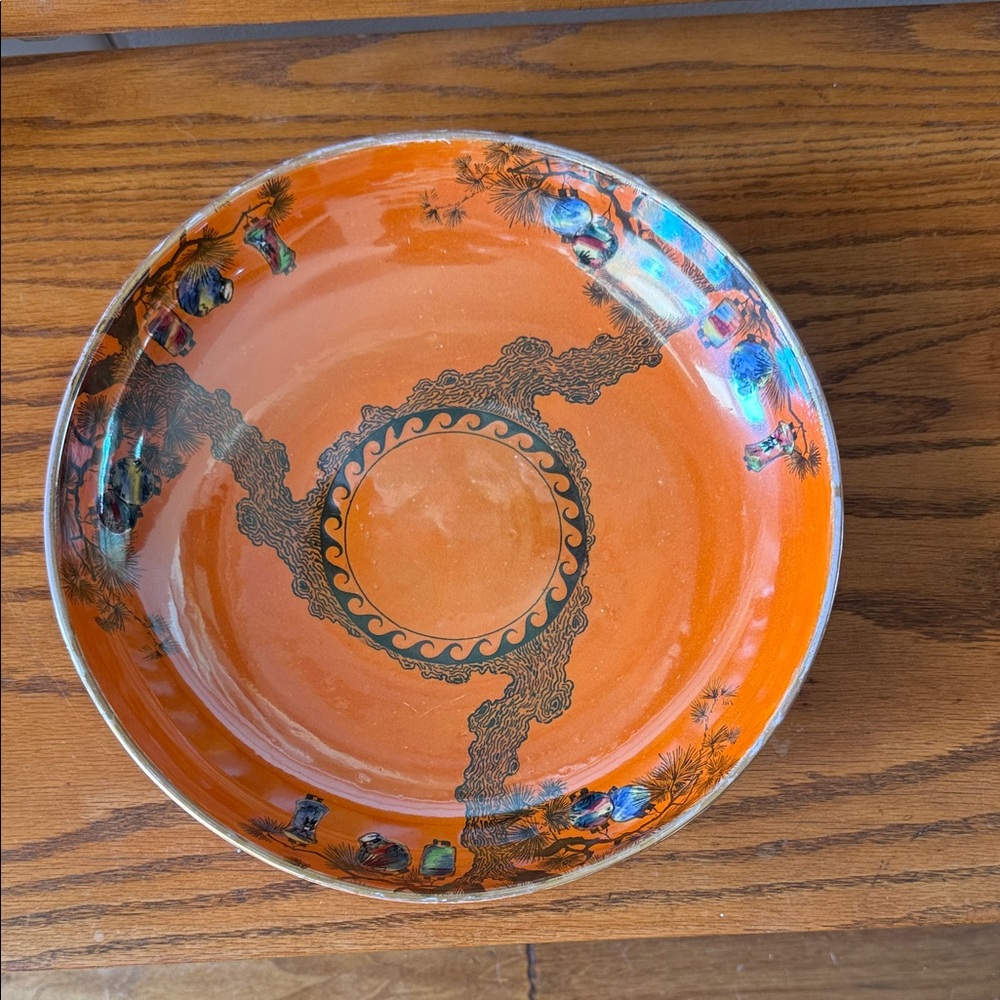 Orange and Black Ceramic  fruit bowl
